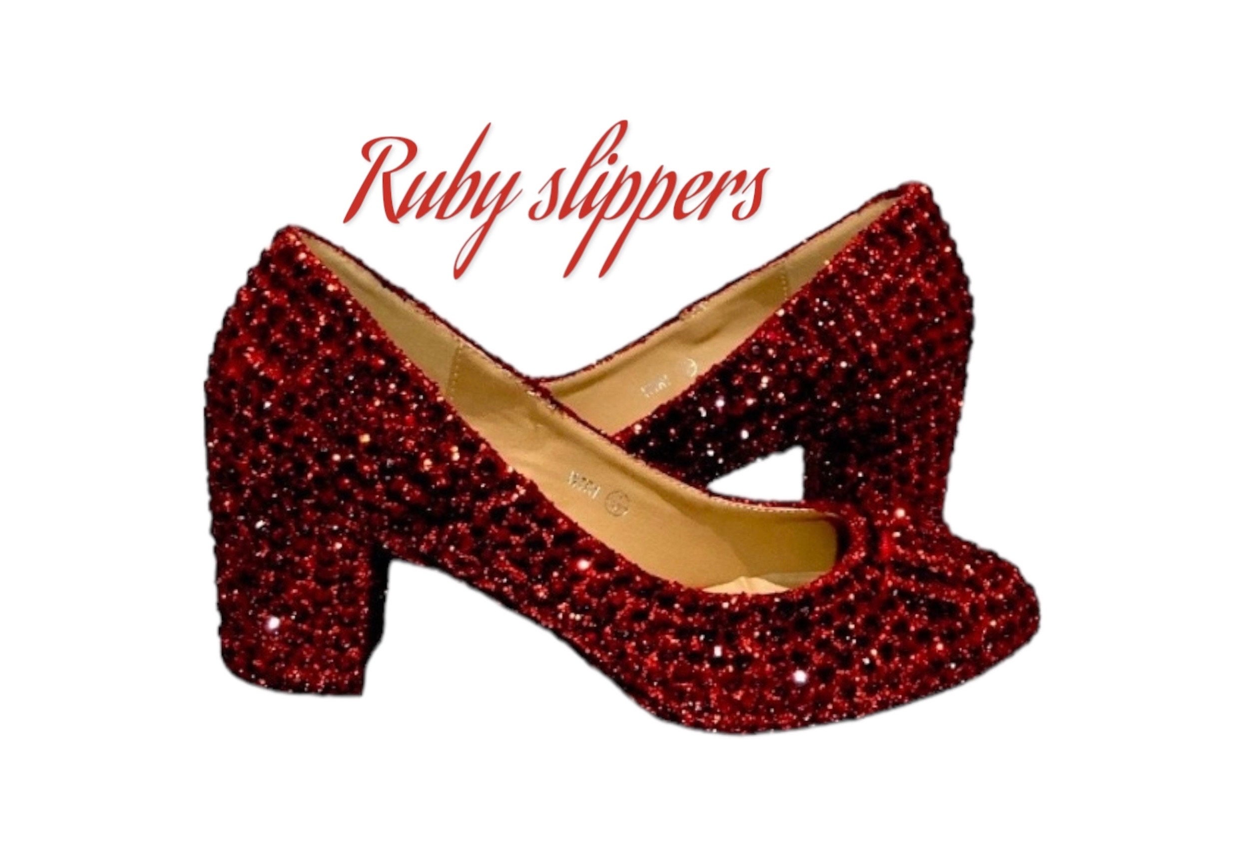 Ruby Slippers Ruby Red High Heels Sparkly Red Pumps Kids' Sparkly