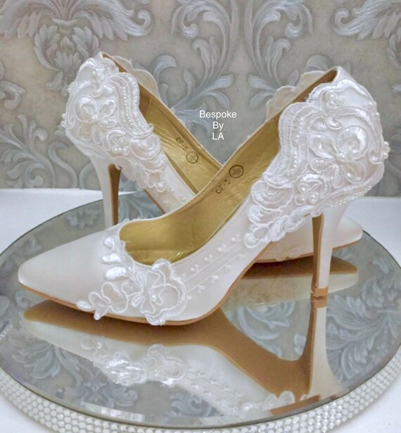 ivory lace pumps
