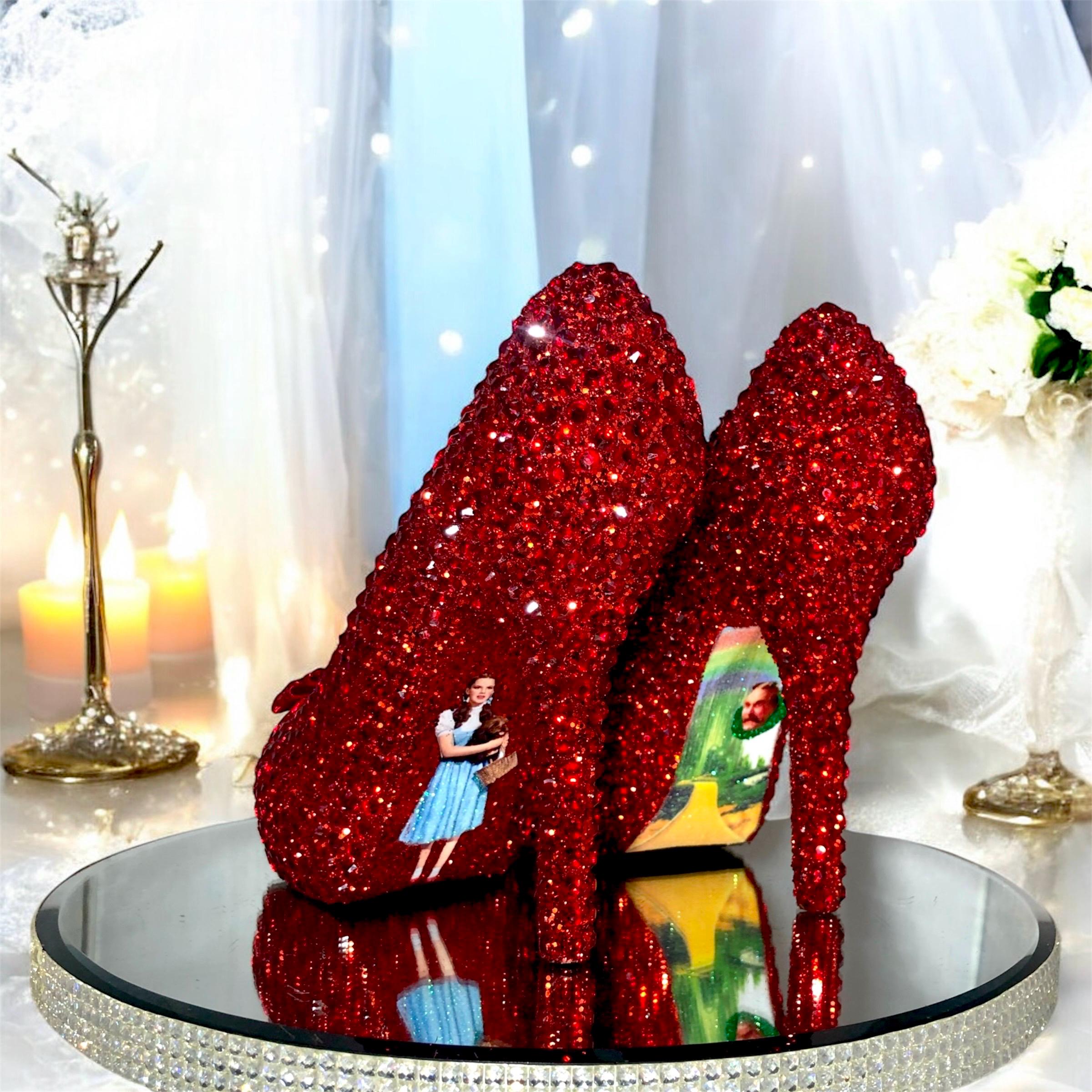 Ruby Slippers Red Crystal Bridal Shoes: Wizard of Oz Wedding Slippers ...