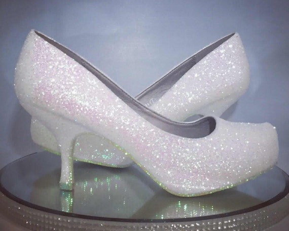 glitter shoes low heel