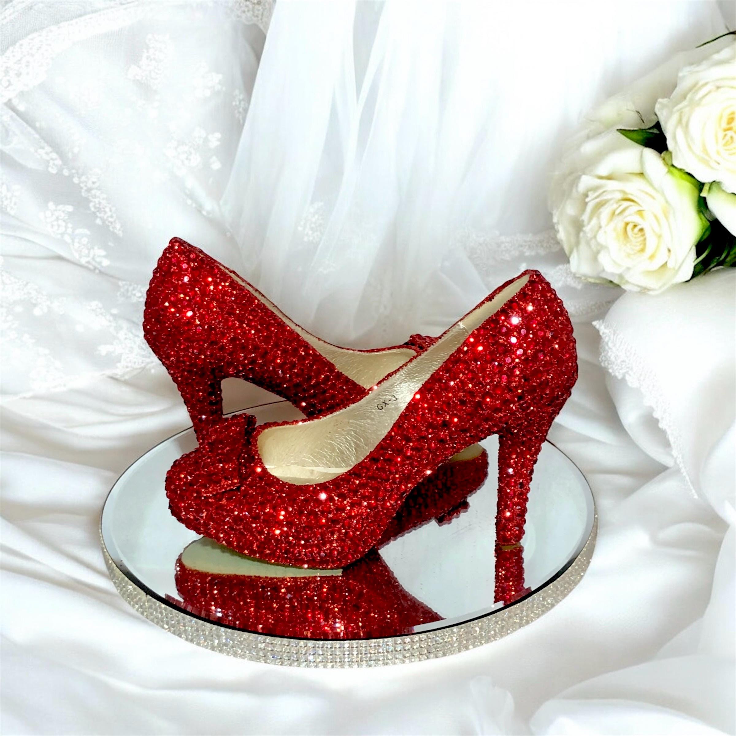 Ruby Slippers Red Crystal Bridal Shoes: Wizard of Oz Wedding Slippers ...