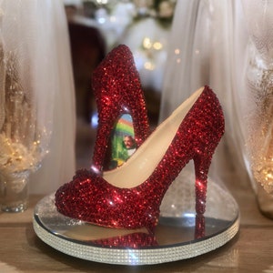 Ruby slippers wizard of oz shoes red crystal heels ruby slipper pumps Dorothy heels