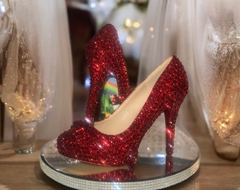 Ruby slippers Red Crystal Wizard of Oz Heels: Sparkle Bridal Shoes