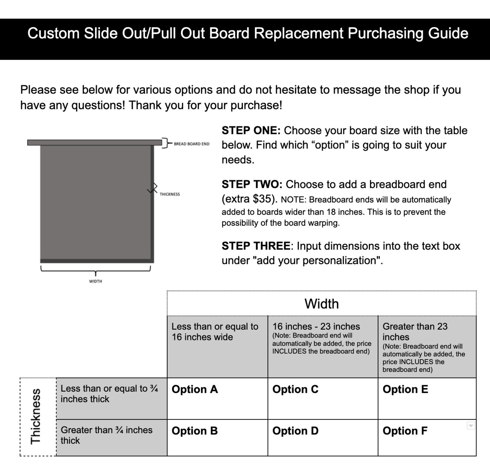 Custom Slide Out/pull Out Cutting Board Etsy