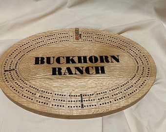 Tablero de Cribbage personalizado de 3 pistas con texto