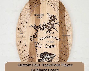 Tablero de cribbage personalizado para 4 jugadores/4 pistas con texto/imagen