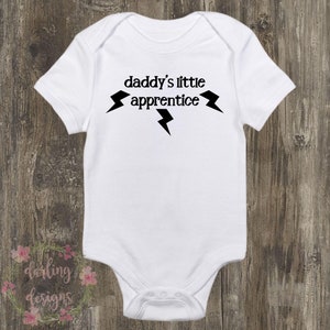 Daddy's Little Apprentice Electrician Gerber® Onesies® Brand White Baby Bodysuits image 2