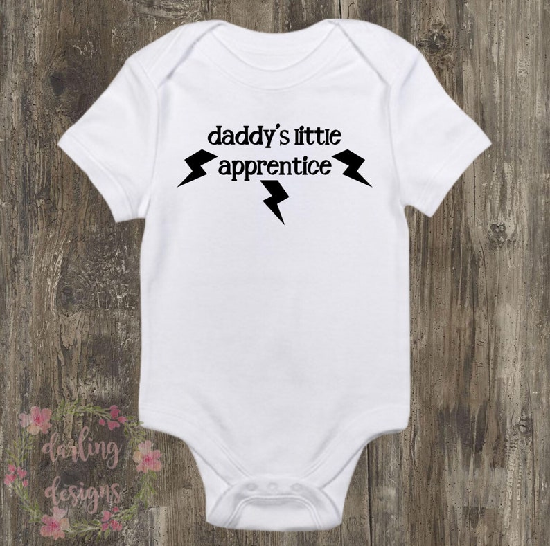 Daddy's Little Apprentice Electrician Gerber® Onesies® Brand White Baby Bodysuits image 2