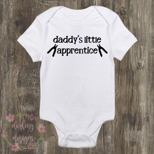 Daddy's Little Apprentice Electrician Gerber® Onesies® Brand White Baby Bodysuits image 1