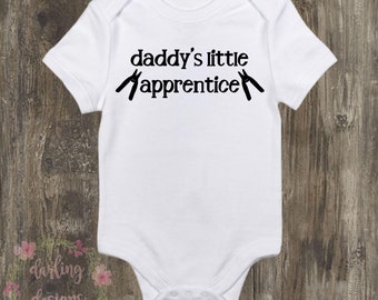 Daddy's Little Apprentice Electrician Gerber® Onesies® Brand White Baby Bodysuits