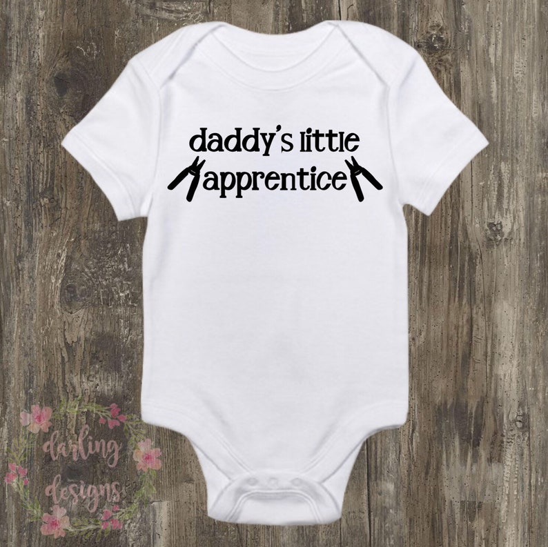 Daddy's Little Apprentice Electrician Gerber® Onesies® Brand White Baby Bodysuits image 1