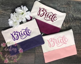Wedding | Bride | Bridesmaid | Bride Tribe | Makeup Cosmetic Bag | Travel Case