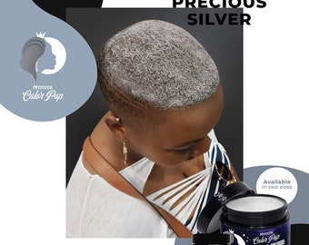 Zilver-tijdelijke natuurlijke haarverf voor donker haar of licht haar, natuurlijke haarverf zonder haarbleekmiddel, uitwasbare kleur zonder chemicaliën