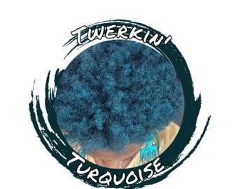 Twerkin Turquoise- Temporary Hair Color for Dark Hair or Light Hair, Natural Hair Coloring with No Hair Bleach, Wash Out Hair Color,.