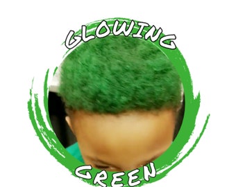Glowing Green- Temporary Hair Color for Dark Hair or Light Hair, Natural Hair Coloring with No Hair Bleach, Wash Out Hair Color,.
