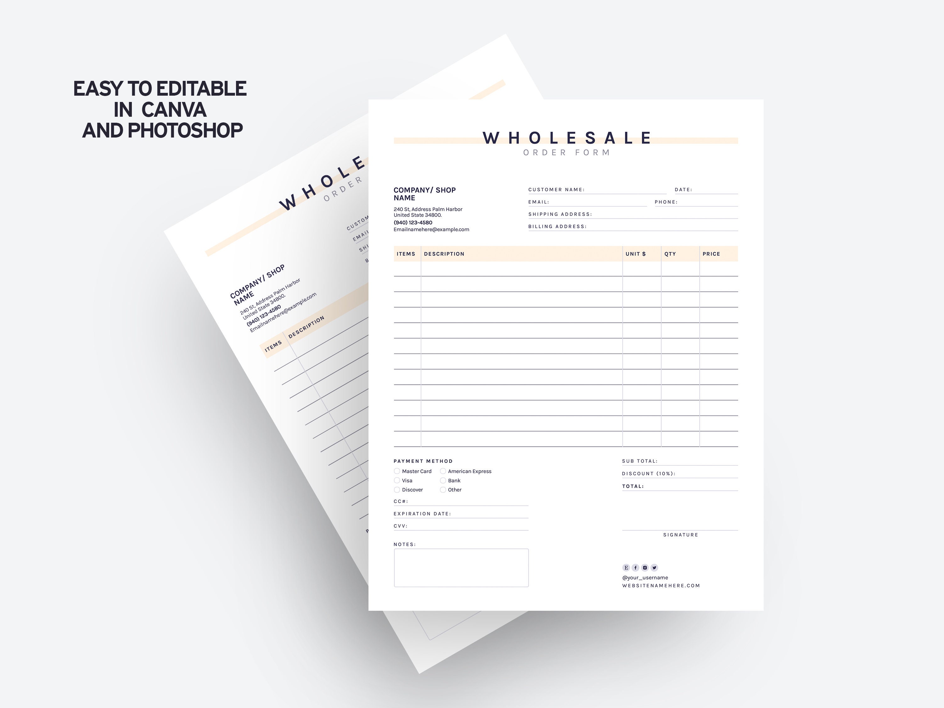 Formulario de pedido formulario de pedido imprimible canva Etsy España