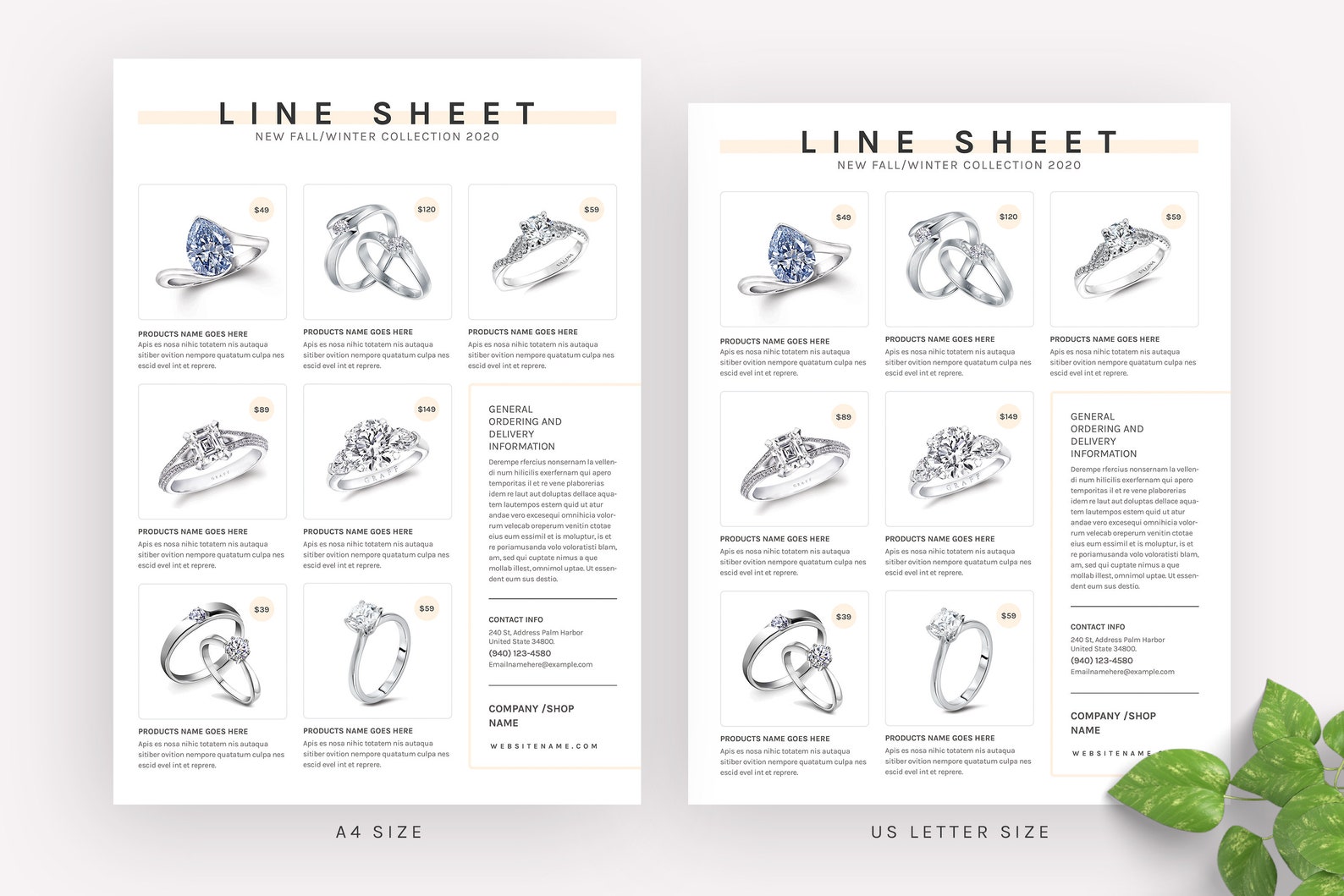 Line Sheet Template Minimalist Modern Line Sheet Wholesale Inventory