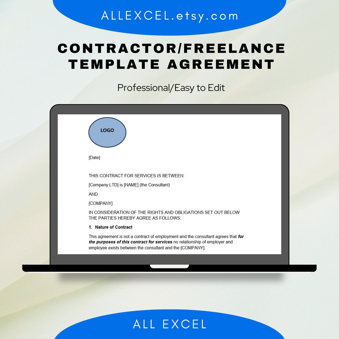 Contractor Agreement Template Word, Printable Freelance Consultant ...
