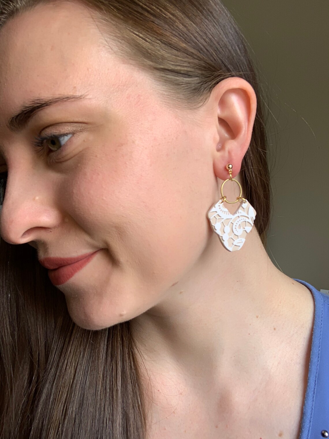 Penelope Lace Earring Polymer Clay Earring Gifts for her Etsy