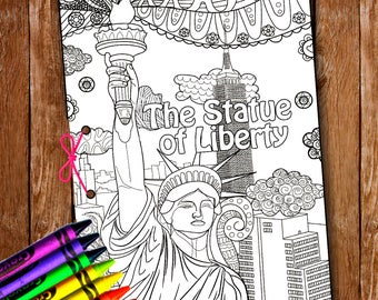 New York City Printnew MapZendoodlecoloring PagesNYCStatue Libertyusa Coloringamerica Coloringcoloring Pages Kids