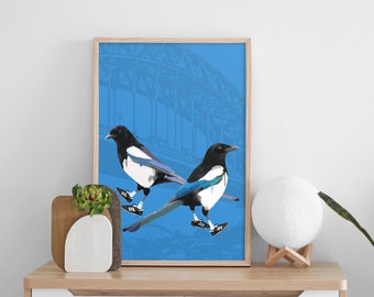 Geordie Magpie Print