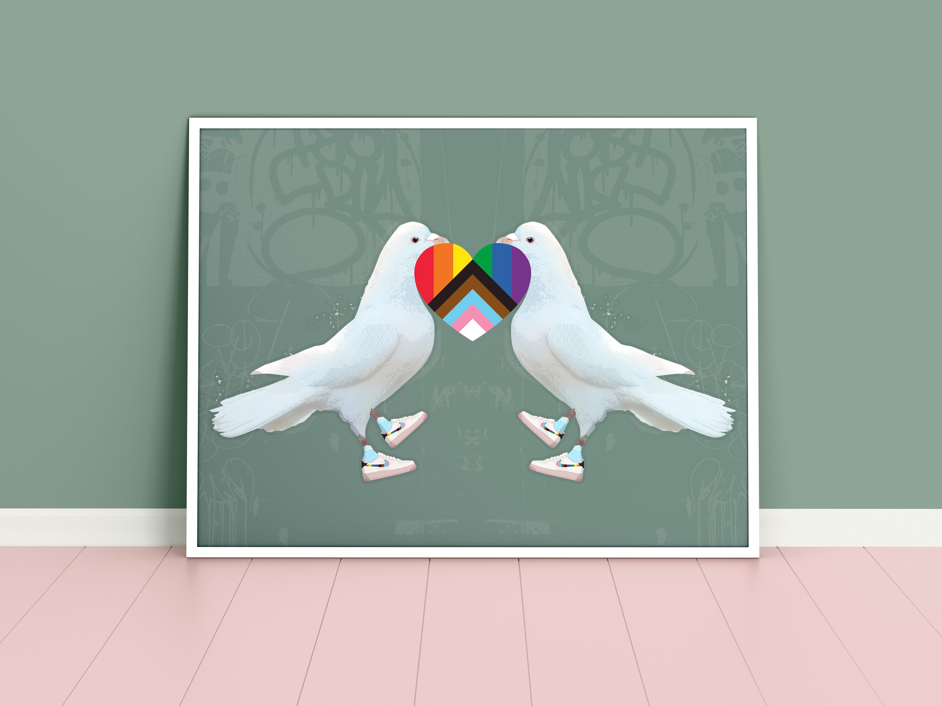 Freedom Doves - A3 Illustrated Print Celebrating Everything LGBTQ+ - Etsy