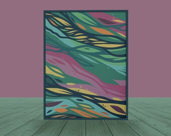 Flora & Fauna Abstract Surface Pattern Print