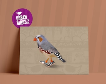 Zebrafinch in sneakers wall art