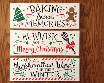 Small Christmas Signs For The Kitchen, Holiday Decorations, Christmas Decor Wood, Holiday Kitchen Decor, Christmas Decorations For The Home