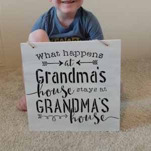 Farmhouse Grandma Sign, First Time Grandma Gift, Birthday Gift For Grandma, New Grandmother Gift, Mothers Day Gift, What Happens At Grandmas