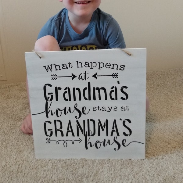 Mothers Day Gift, Farmhouse Grandma Sign, First Time Grandma Gift, Birthday Gift For Grandma, New Grandmother Gift, What Happens At Grandmas