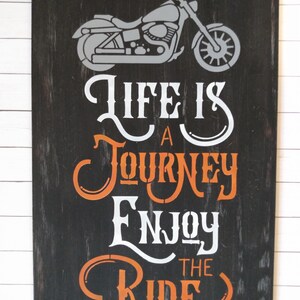 Distressed Motorcycle Sign: Biker Bar Man Cave Decor bild 4