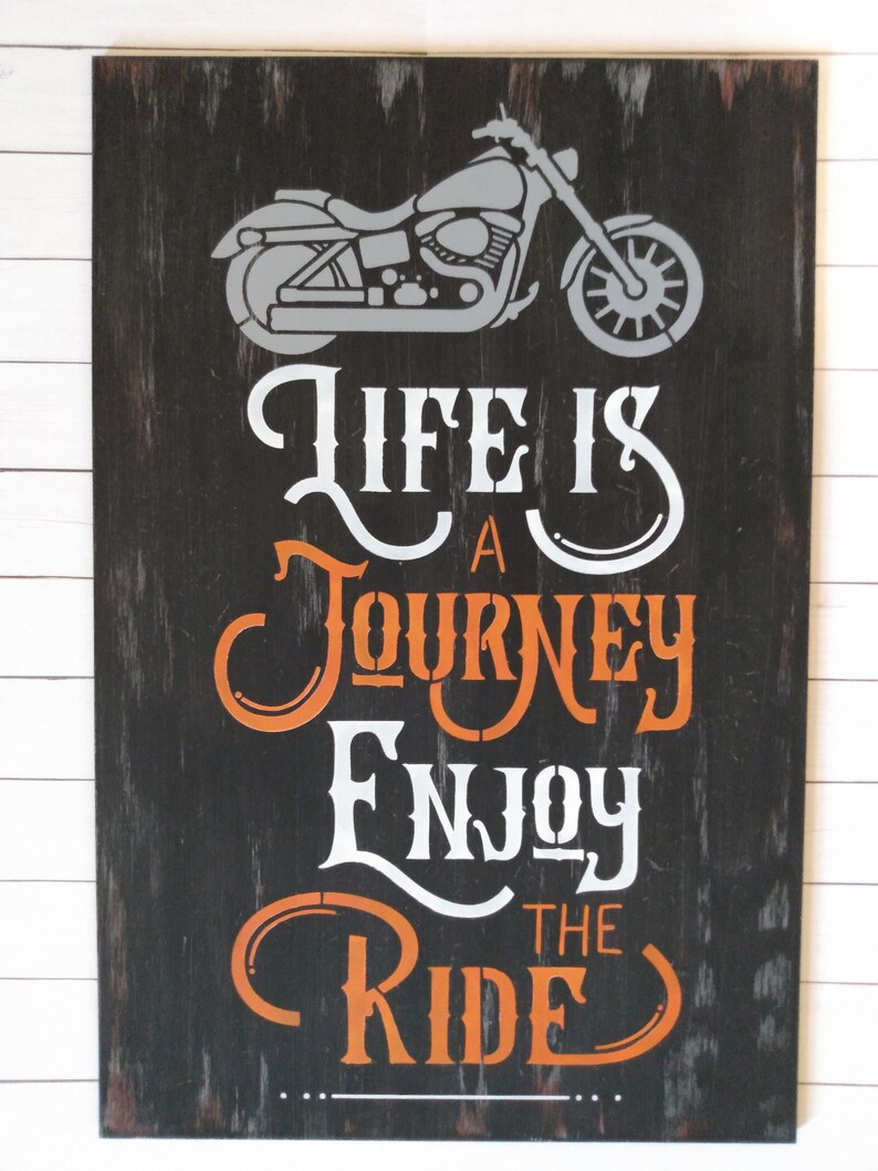 Distressed Motorcycle Sign: Biker Bar Man Cave Decor bild 4