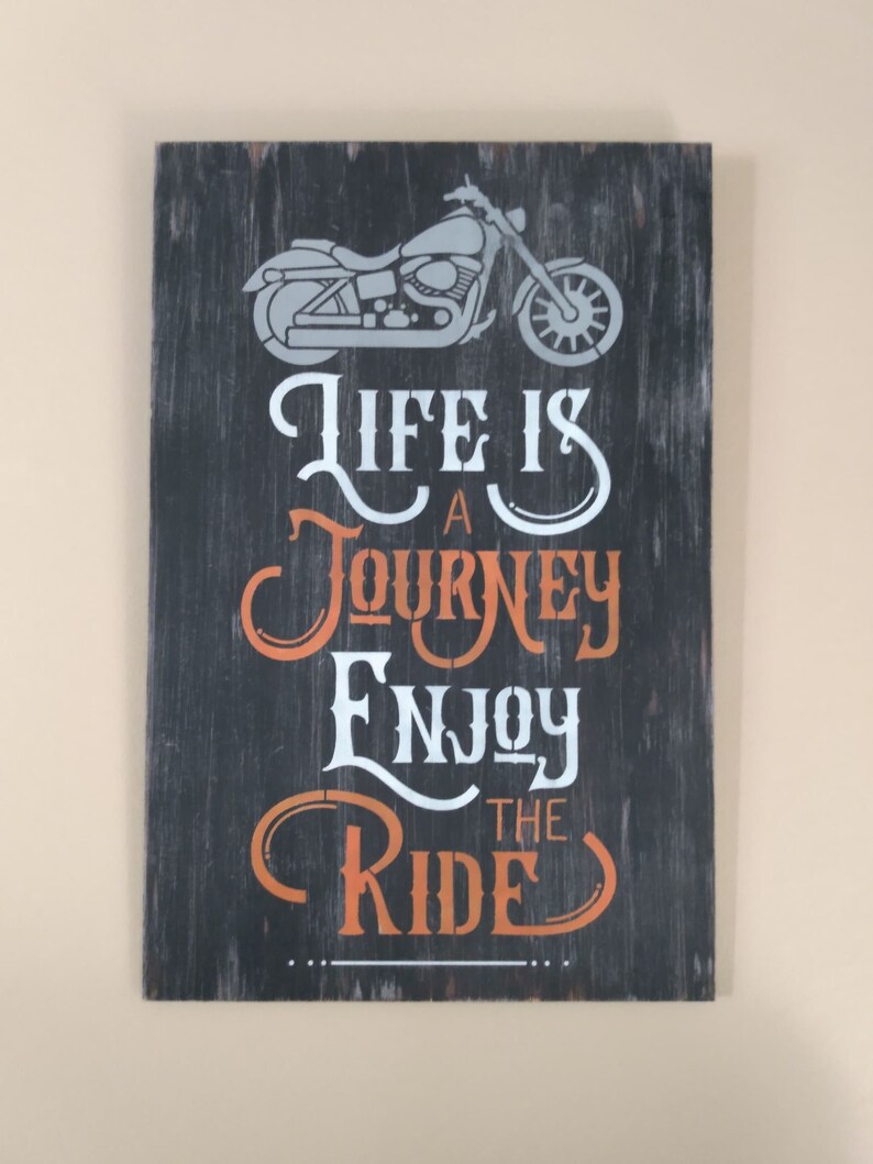 Distressed Motorcycle Sign: Biker Bar Man Cave Decor bild 2