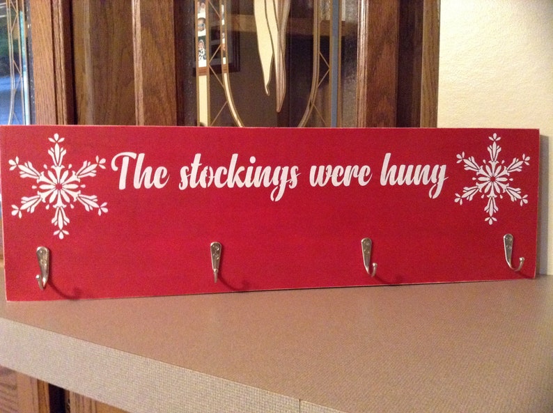 Christmas Stocking Holder for Wall the Stockings Were Hung Etsy