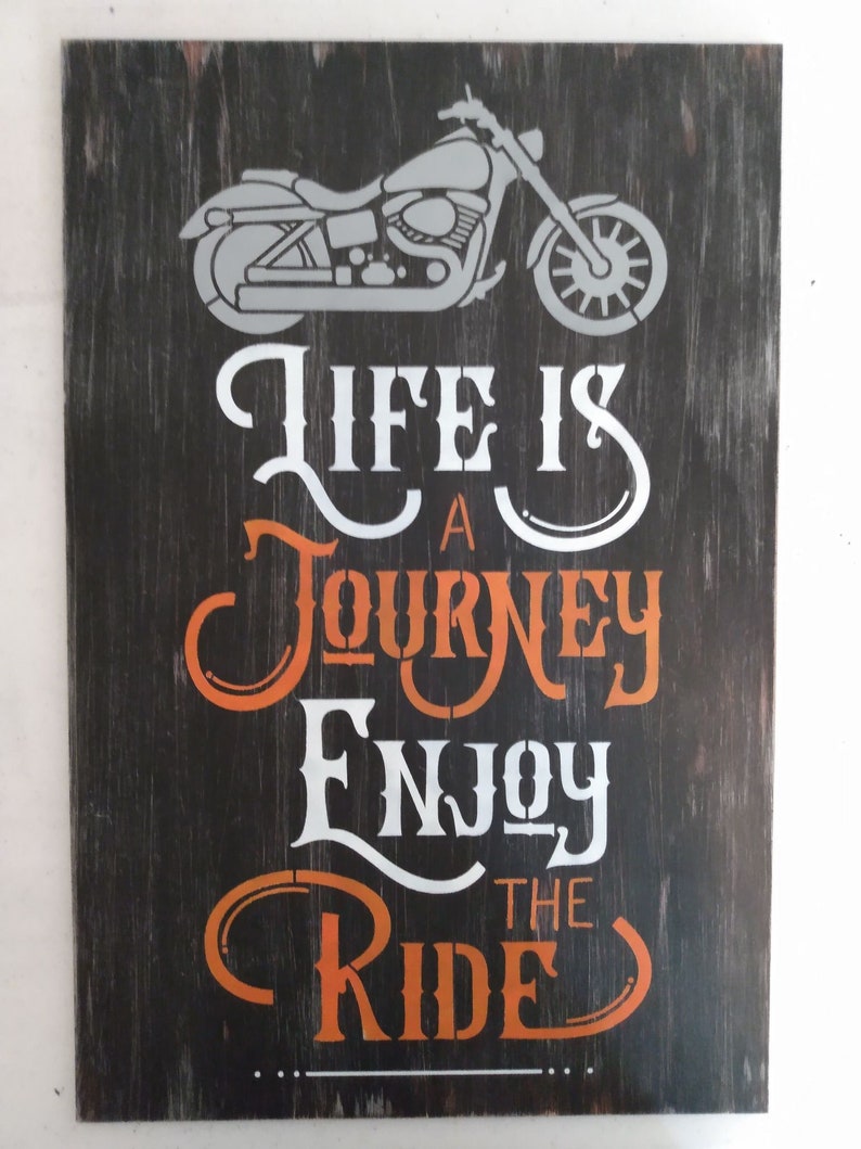 Distressed Motorcycle Sign: Biker Bar Man Cave Decor bild 6