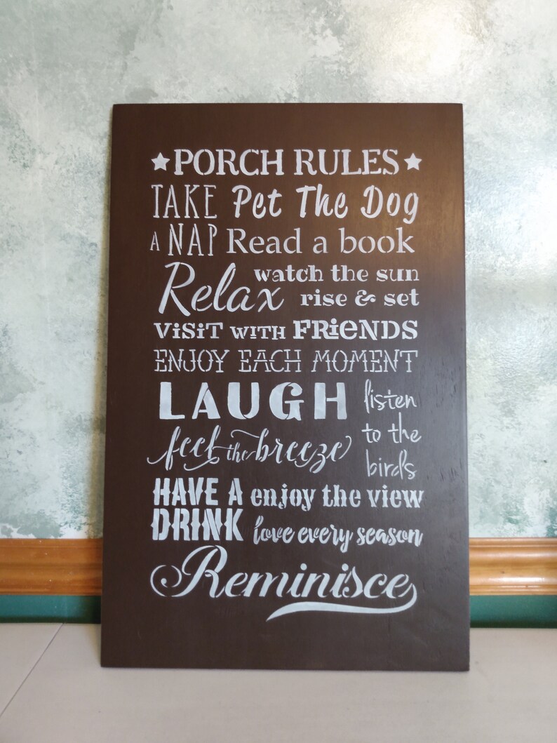 Large 22 by 14 Porch Rules Sign Front Porch Etsy