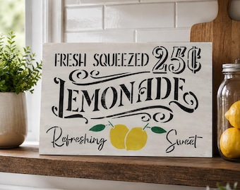 Lemonade Wood Sign, Farmhouse Kitchen Decor, Summer Home Accent