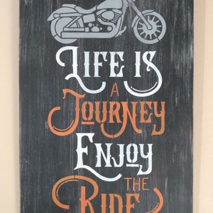 Distressed Motorcycle Sign: Biker Bar Man Cave Decor bild 7