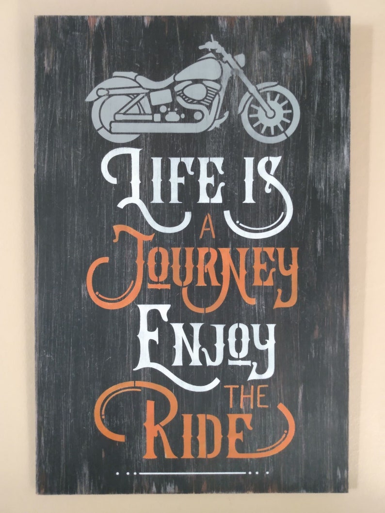 Distressed Motorcycle Sign: Biker Bar Man Cave Decor bild 7