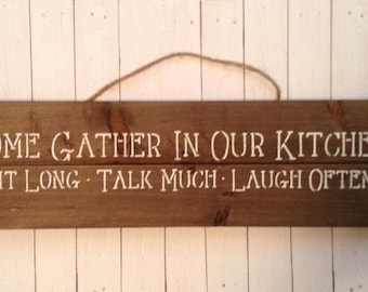 Rustic Farmhouse Kitchen Sign: Gather in Our Kitchen Pallet Art