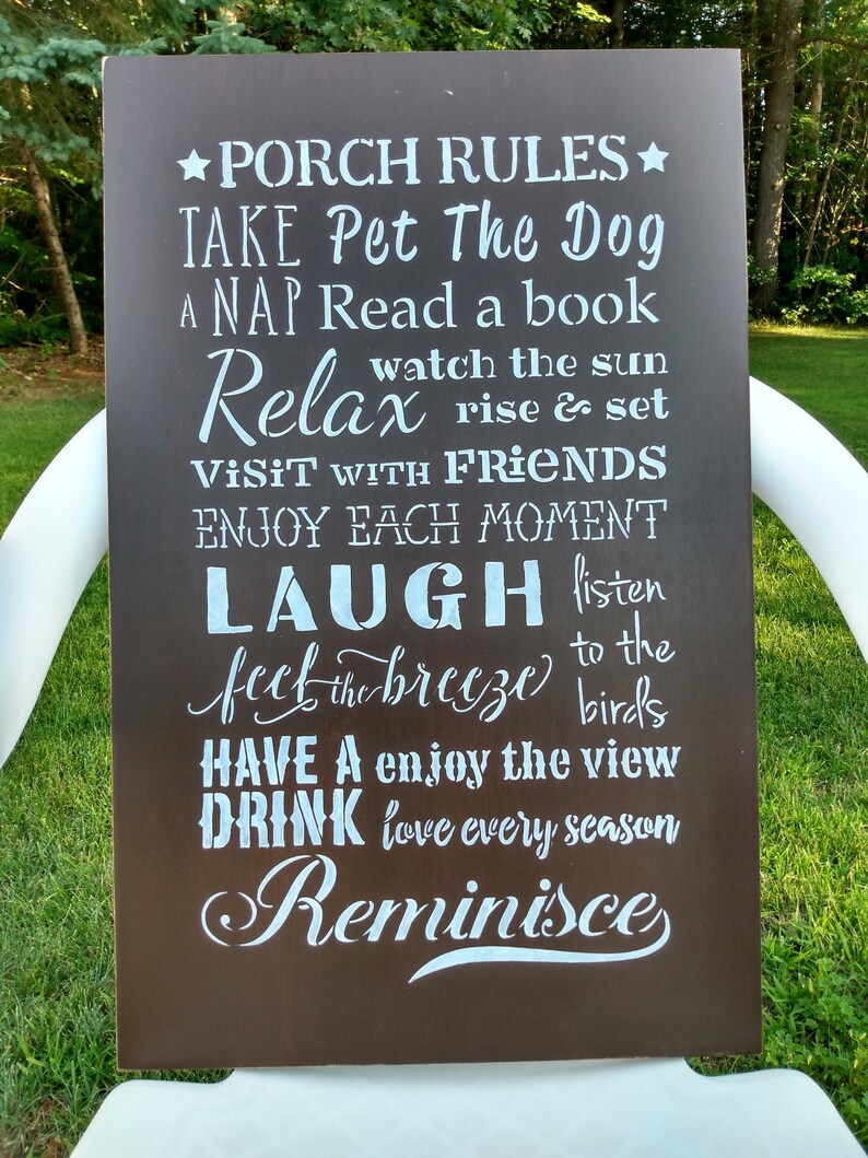 Large 22 by 14 Porch Rules Sign Front Porch Etsy