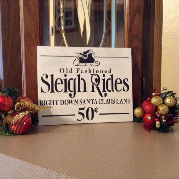 Vintage Look Sleigh Ride Sign Small Wood Christmas Sign For Etsy