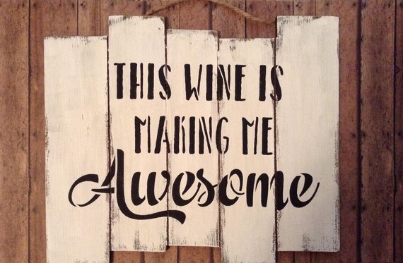 HANDMADE PLAQUES SHABBY CHIC FUNNY WOODEN SIGN GIFT PRESENT MORE WINE DRINKING
