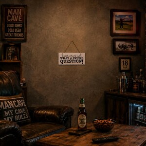To Golf Or Not To Golf What A Stupid Question, Funny Golf Sign, Man Cave Decor image 3