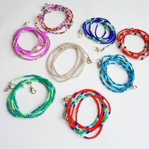 Seed bead simple necklace Handmade beaded necklace Colorful thin necklace Boho bead necklace Women necklace Gift for her Rainbow necklace