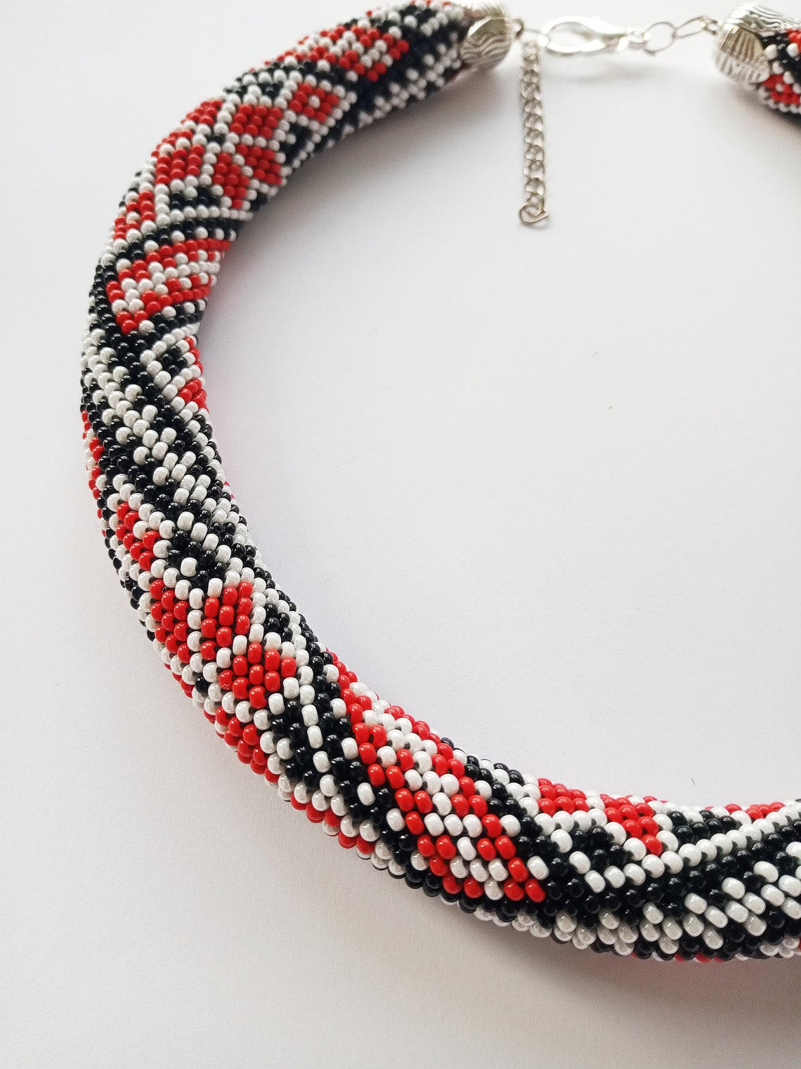 Ukrainian folk necklace Seed bead necklace Handmade necklace Etsy