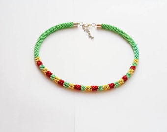 ラスタ ジャマイカ ファン 5 連ネックレス、ラスタ ネックレス