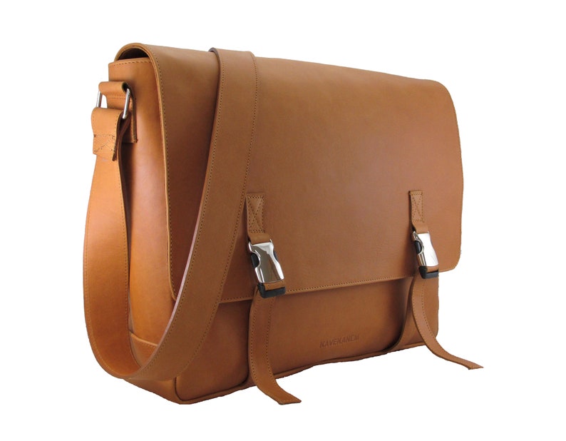 Computer shoulder bag Handmade leather messenger bag. Laptop bag