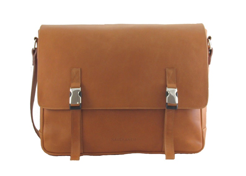 Computer shoulder bag Handmade leather messenger bag. Laptop bag